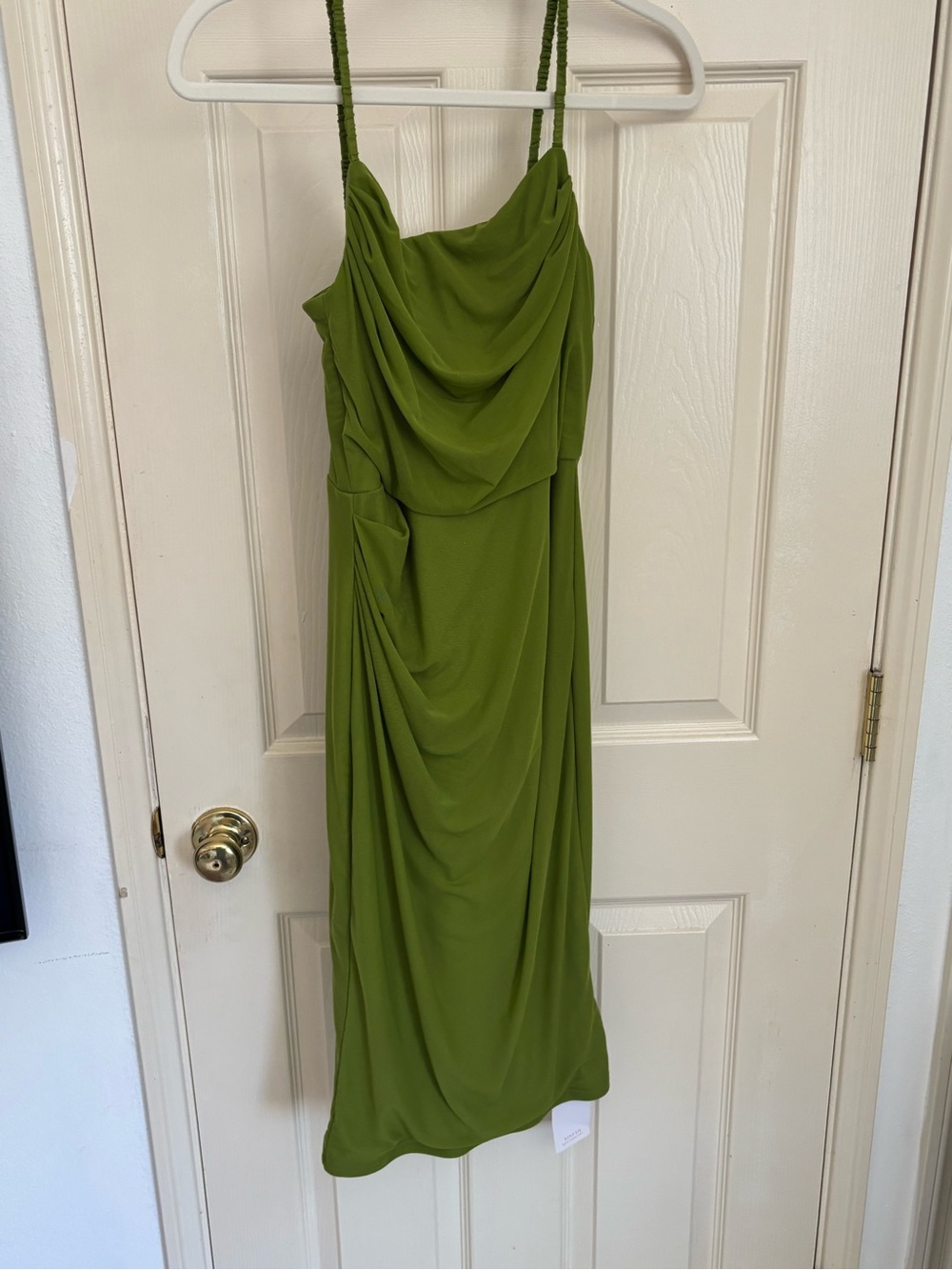 XinFSh Olive Green Bodycon Boning in Corset Spaghetti Strap Dress Sz Medium NWT